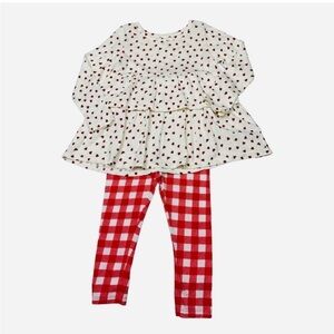 Harper Canyon Lady Bug Outfit Ruffled Long Sleeve Shirt Pants Set Size 18 Months